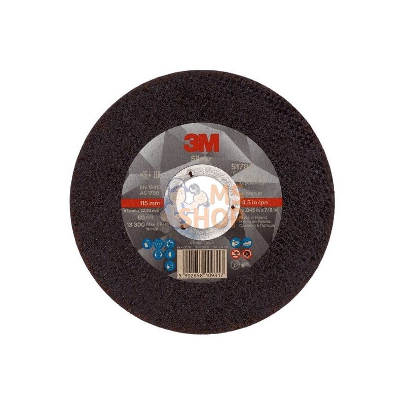 Disque à tronçonner T41 - 115x1x22,23mm | 3M Disque à tronçonner T41 - 115x1x22,23mm | 3MPR#505630