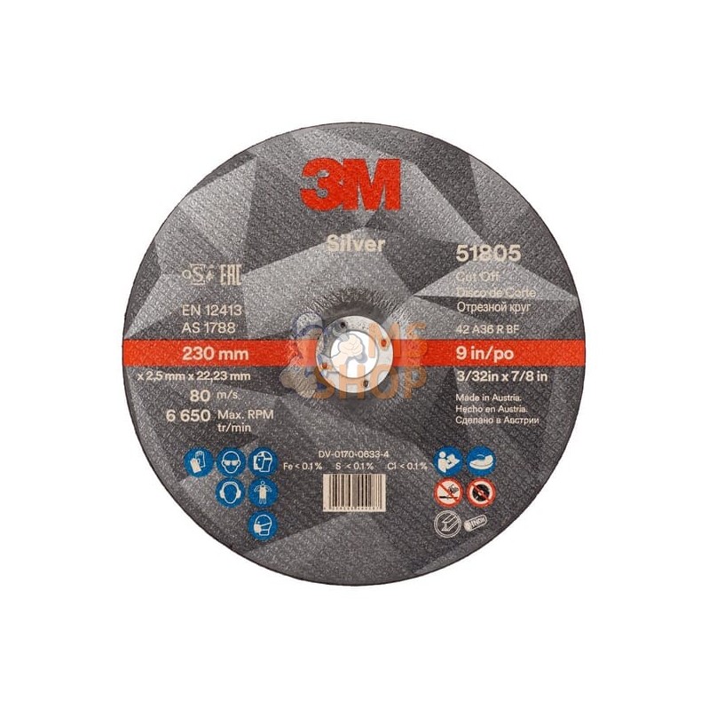 Disque à tronçonner 51802 T42 230x2,5x22,23 mm | 3M Disque à tronçonner 51802 T42 230x2,5x22,23 mm | 3MPR#505591