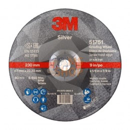 Disque à meuler T27 - 230x7x22,23mm | 3M Disque à meuler T27 - 230x7x22,23mm | 3MPR#505554