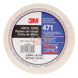 Ruban de vinyle 471, blanc, 50 mm x 33 M | 3M Ruban de vinyle 471, blanc, 50 mm x 33 M | 3MPR#1074293