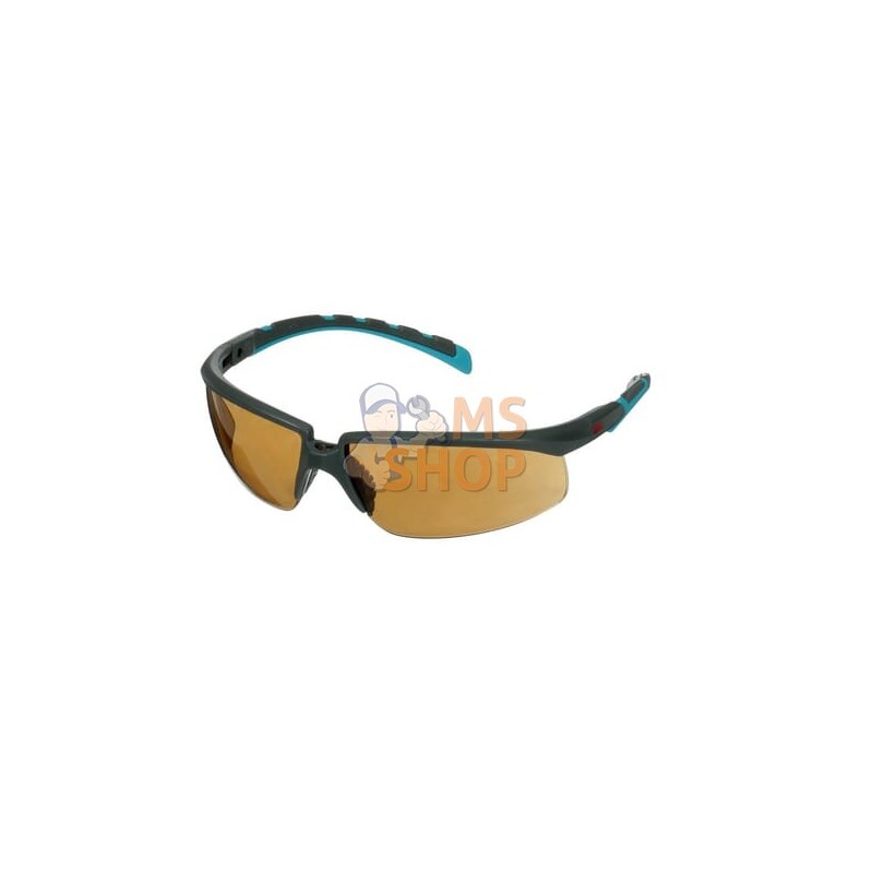 Lunettes de sécurité Solus 2000, monture grise/bleue-verte, antibuée (K&N), verres bruns | 3M Lunettes de sécurité Solus 2000, m