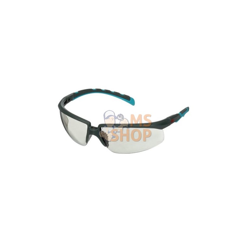 Lunettes de sécurité Solus 2000, monture grise/bleue-verte, antibuée (K&N), verres intérieur/extérieur gris | 3M Lunettes de séc