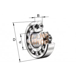 Roulement à billes à alignement automatique 40x80x23 mm, 2208-K-TVH-C3 INA/FAG | INA/FAG Roulement à billes à alignement automat