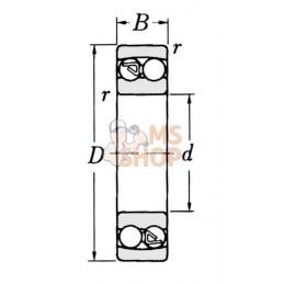 Roulement à billes à alignement automatique 20x52x21 mm, 2304 INA/FAG | INA/FAG Roulement à billes à alignement automatique 20x5