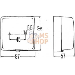 Feu de recul 97x97 noir | HELLA Feu de recul 97x97 noir | HELLAPR#522661