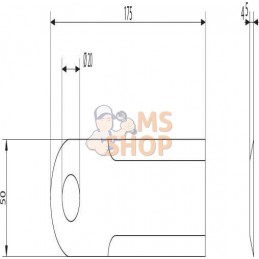 Couteau de broyeur de paille 175x50x4,5 mm Ø 20 mm | KRAMP Couteau de broyeur de paille 175x50x4,5 mm Ø 20 mm | KRAMPPR#841328