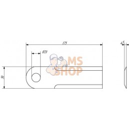 Couteau de broyeur de paille 175x50x4,5 mm Ø 20 mm | KRAMP Couteau de broyeur de paille 175x50x4,5 mm Ø 20 mm | KRAMPPR#841328