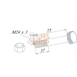 Boulon M24x3x75/37 | NON ORIGINAL Boulon M24x3x75/37 | NON ORIGINALPR#883034