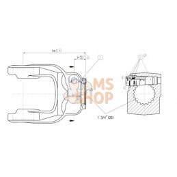 Mâchoire boulon de serrage, 1-3/4"-20 can, W2600/P600 Walterscheid | WALTERSCHEID Mâchoire boulon de serrage, 1-3/4"-20 can, W26