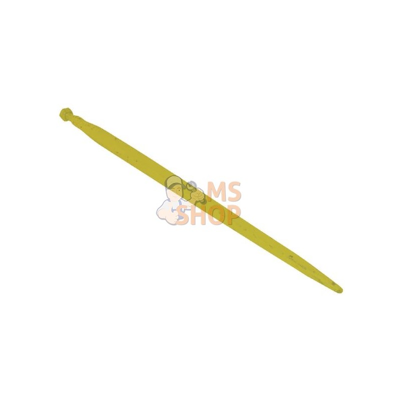 Dent de chargeur, droite, section carrée 36x800mm, extrémité pointue avec écrou M20x1.5mm, jaune, Stoll | STOLL Dent de chargeur