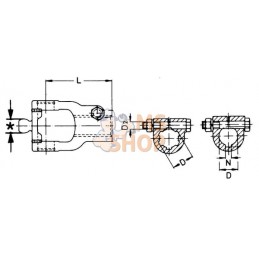 Mâchoire boulon de serrage, 1-3/8"-6 can, W2380 Walterscheid | WALTERSCHEID Mâchoire boulon de serrage, 1-3/8"-6 can, W2380 Walt