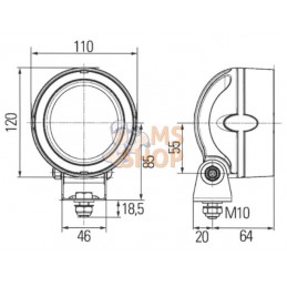 Phare de travail LED rond 15W 600lm faisceau large | HELLA Phare de travail LED rond 15W 600lm faisceau large | HELLAPR#511311