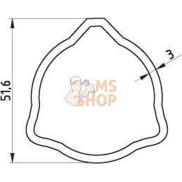 Tube profilé extérieur triangulaire T50 Ø ext. : 51,6x45,6x3 mm L : 1,4 m Comer | COMER Tube profilé extérieur triangulaire T50 