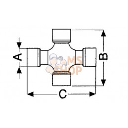 Croisillon Ø 23,8x74,1 mm / Ø 23,8x82,1 mm, série T20/V20, Comer | COMER Croisillon Ø 23,8x74,1 mm / Ø 23,8x82,1 mm, série T20/V