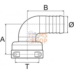 Raccord de tuyau 90° T7 50 mm | ARAG Raccord de tuyau 90° T7 50 mm | ARAGPR#609461