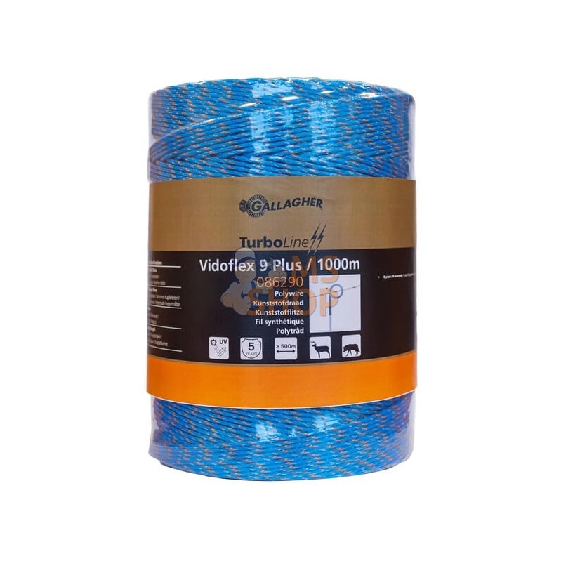 Fil Polywire, Vidoflex 9 TurboLine Plus Bleu 1000 m | GALLAGHER Fil Polywire, Vidoflex 9 TurboLine Plus Bleu 1000 m | GALLAGHERP