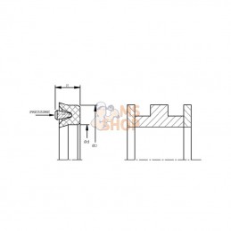 ZA8565125DS; KRAMP; Joint de piston 85x65x12,5 D; pièce detachée