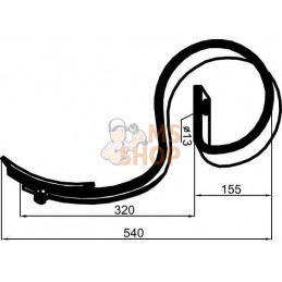 Dent à ressort 45x10x535mm avec pointe adaptable pour Väderstad | GOPART Dent à ressort 45x10x535mm avec pointe adaptable pour V