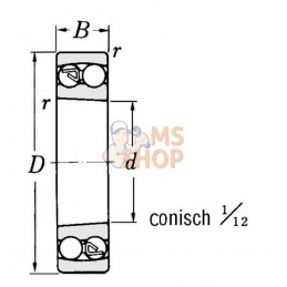 Roulement à billes à alignement automatique 35x80x21 mm, 1307EKTN9C3 SKF | SKF Roulement à billes à alignement automatique 35x80