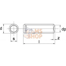 Vis sans tête six pans creux bout cuvette M6x0.75x6 45H no | KRAMP Vis sans tête six pans creux bout cuvette M6x0.75x6 45H no | 