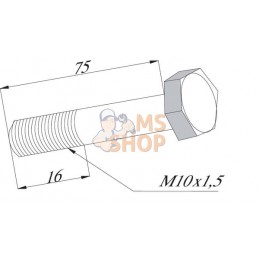 Boulon M10x75 / 16-12.9 Votex | VOTEX Boulon M10x75 / 16-12.9 Votex | VOTEXPR#1112580