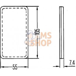 Catadioptre rectangle orange 105x55mm autocollant | HELLA Catadioptre rectangle orange 105x55mm autocollant | HELLAPR#522911