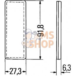 Catadioptre rectangle rouge 91,8x27,3mm autocollant | HELLA Catadioptre rectangle rouge 91,8x27,3mm autocollant | HELLAPR#522925