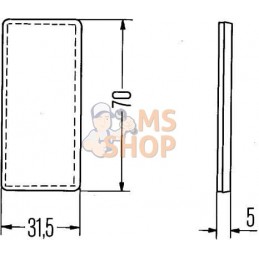 Catadioptre rectangle rouge 70x31,5mm autocollant | HELLA Catadioptre rectangle rouge 70x31,5mm autocollant | HELLAPR#522957