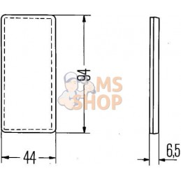 Catadioptre rectangle blanc 94x44mm autocollant | HELLA Catadioptre rectangle blanc 94x44mm autocollant | HELLAPR#522942