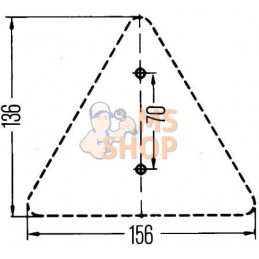 Catadioptre triangle rouge 135x156 mm à visser | HELLA Catadioptre triangle rouge 135x156 mm à visser | HELLAPR#522941