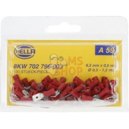 Fiche plate rouge 0,5-1 mm² | HELLA Fiche plate rouge 0,5-1 mm² | HELLAPR#523080