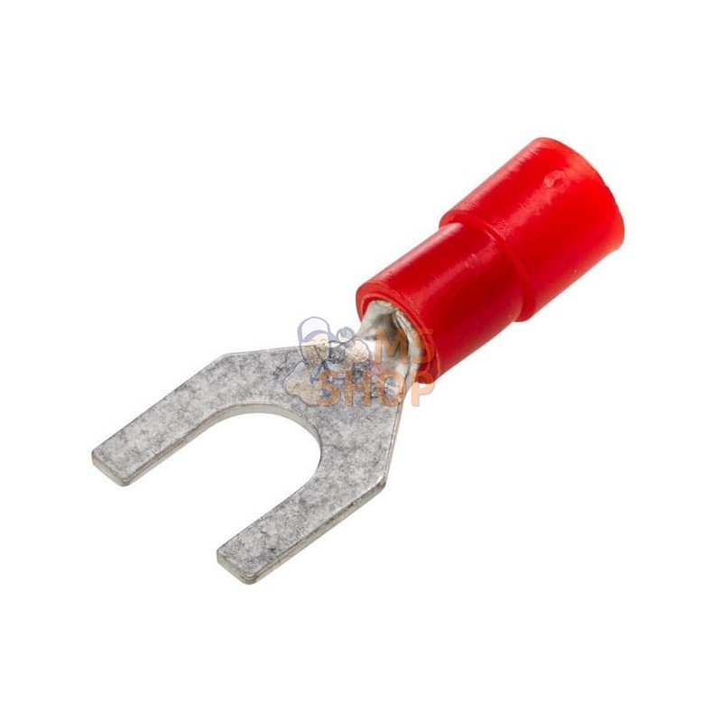 Fiche à fourche, rouge, 0,5-1,5 mm² Ø5,3 mm² Série A, blister, Hella | HELLA Fiche à fourche, rouge, 0,5-1,5 mm² Ø5,3 mm² Série 