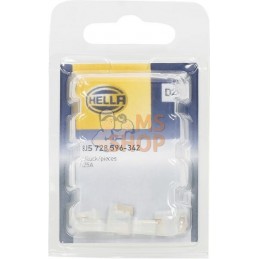 Fusible mini blade low 25A longueur 8,4mm transparent pack 5x Hella | HELLA Fusible mini blade low 25A longueur 8,4mm transparen