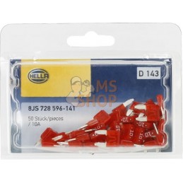 Fusible lame mini 10A longueur 10,9mm rouge pack 50x Hella | HELLA Fusible lame mini 10A longueur 10,9mm rouge pack 50x Hella | 