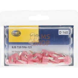 Fusible lame mini 4A longueur 10,9mm rose pack 50x Hella | HELLA Fusible lame mini 4A longueur 10,9mm rose pack 50x Hella | HELL