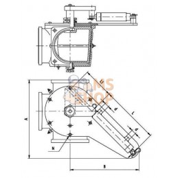 Vanne 3 voies 8" + vérin hydraulique | MZ Vanne 3 voies 8" + vérin hydraulique | MZPR#862317