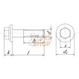 Boulon hexa DIN6921 M8x12 acier galvanisé zingué 8.8 | NON ORIGINAL Boulon hexa DIN6921 M8x12 acier galvanisé zingué 8.8 | NON O