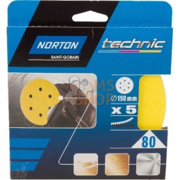 Papier abrasif 150 mm G80 (5x) | NORTON Papier abrasif 150 mm G80 (5x) | NORTONPR#484693