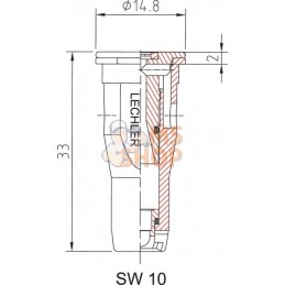 Buse à injection d'air ID3 120° 10 plastique bleu clair | LECHLER Buse à injection d'air ID3 120° 10 plastique bleu clair | LECH