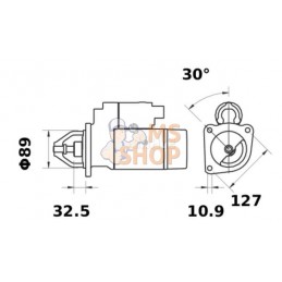 Démarreur 12V, 3.2kW, 10 dents, CW, avec réducteur, Mahle | MAHLE Démarreur 12V, 3.2kW, 10 dents, CW, avec réducteur, Mahle | MA