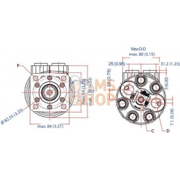 Moteur or arb Ø25,Fl.C,Endport | WHITE Moteur or arb Ø25,Fl.C,Endport | WHITEPR#1143058