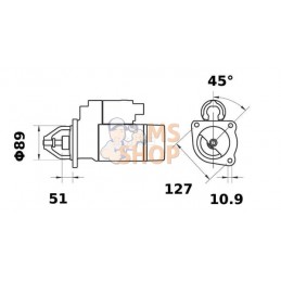 Démarreur 12V, 3.2kW, 10 dents, CW, avec réducteur, Mahle | MAHLE Démarreur 12V, 3.2kW, 10 dents, CW, avec réducteur, Mahle | MA