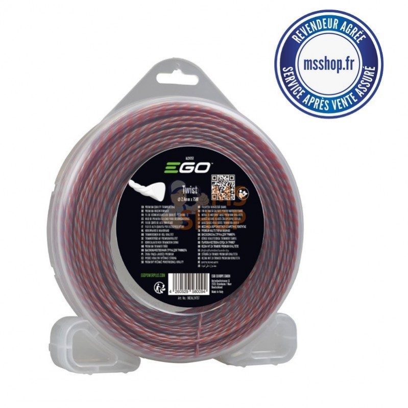 Fil nylon débroussailleuse torsadé de 2,4 mm, 75 m AL2475T | EGO POWER