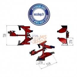 CHARRUE VERSOIR DOUBLE SOCS ROTATIVE MTC720 (1050mm) | ANOVA