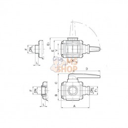 453015D66; ARAG; Bille - soupape 3 voies 1 1/2"; pièce detachée