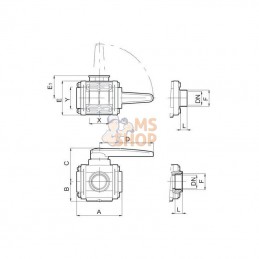 453015E66; ARAG; Bille-soupape 3 voies 1 1/2"; pièce detachée