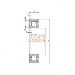 NWB00933; NSK; Roulement rouleaux cylindriq; pièce detachée