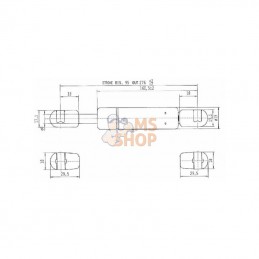 CA592382; STABILUS; Vérin à gaz L275-350N; pièce detachée