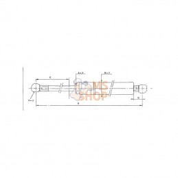 CA640425; STABILUS; Vérin à gaz L265-200N; pièce detachée