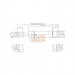 CA592404; STABILUS; Vérin à gaz L275-450N; pièce detachée